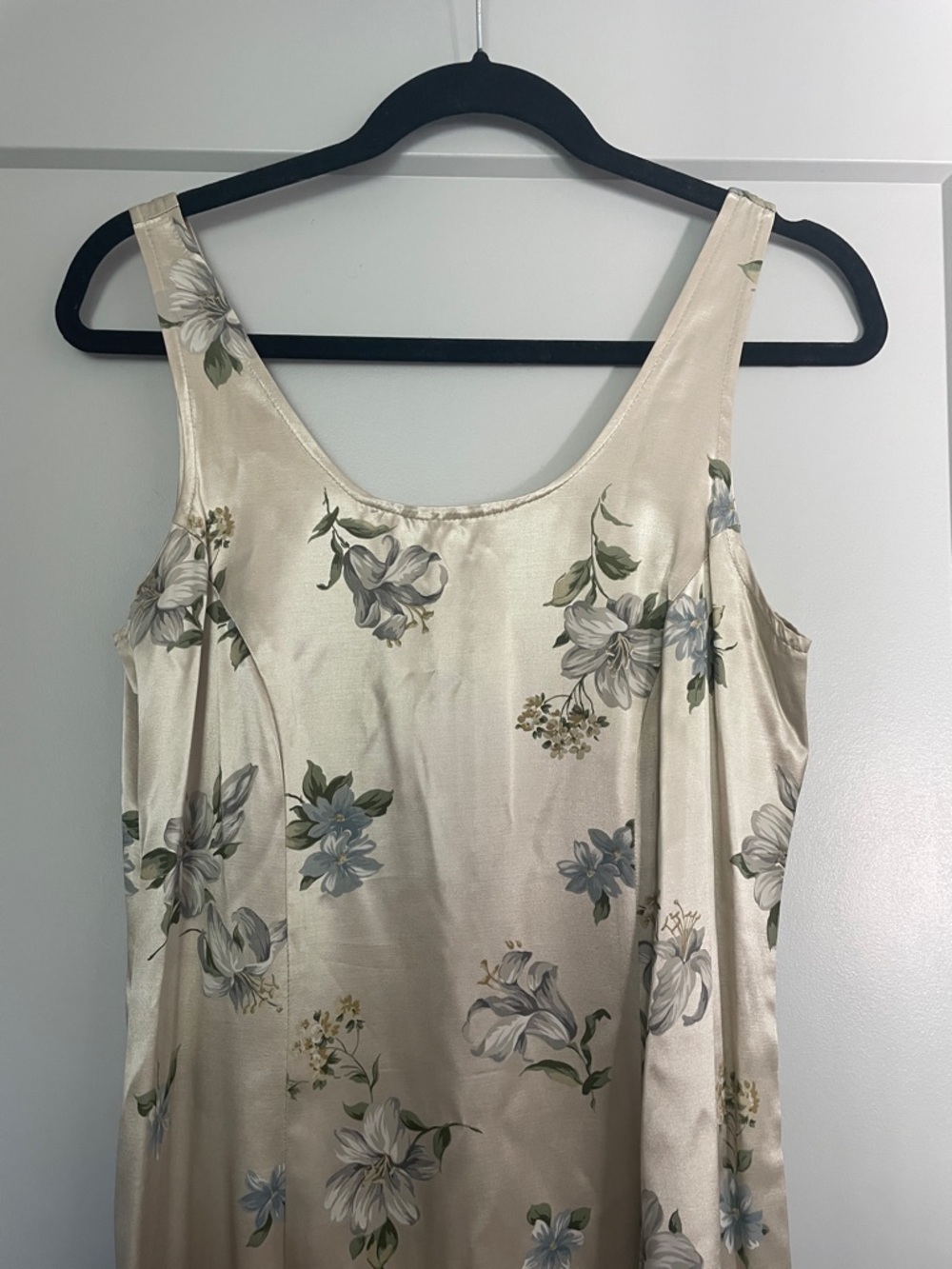 Vintage champagne floral slip dress SZ S/M